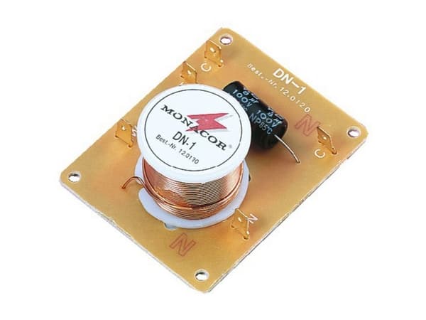 Monacor DN-1, Komponent-crossover, 3-veis systems, 60 W, 8 O, 2500 Hz, Gull