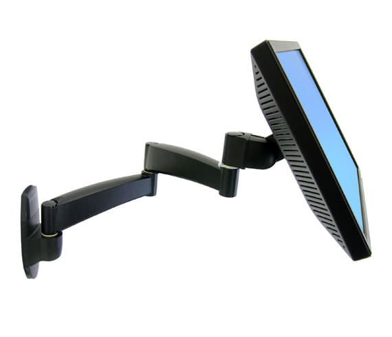 Ergotron 200 Series - Monteringssett (veggarm) - for Skjerm - stål - svart - skjermstørrelse: inntil 32" - veggmonterbar