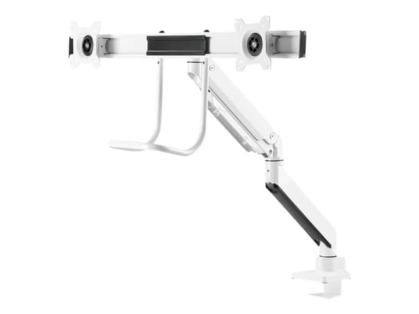 Neomounts NM-D775DX - Monteringssett - full bevegelse - for 2 LCD-skjermer - aluminium - hvit - skjermstørrelse: 10"-32" - klemmemonterbar, malje, sk