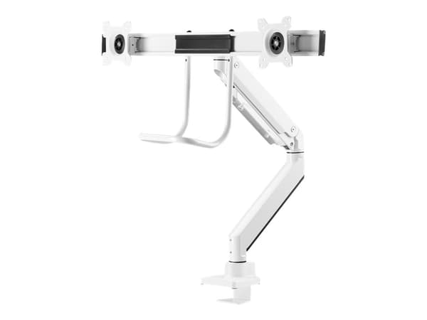 Neomounts NM-D775DX - Monteringssett - full bevegelse - for 2 LCD-skjermer - aluminium - hvit - skjermstørrelse: 10"-32" - klemmemonterbar, malje, sk