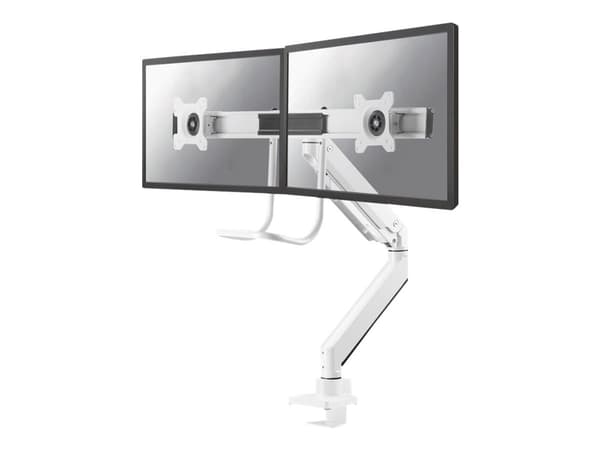 Neomounts NM-D775DX - Monteringssett - full bevegelse - for 2 LCD-skjermer - aluminium - hvit - skjermstørrelse: 10"-32" - klemmemonterbar, malje, sk