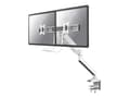 Miniatyrbilde 1 av 5: Neomounts NM-D775DX - Monteringssett - full bevegelse - for 2 LCD-skjermer - aluminium - hvit - skjermstørrelse: 10"-32" - klemmemonterbar, malje, sk