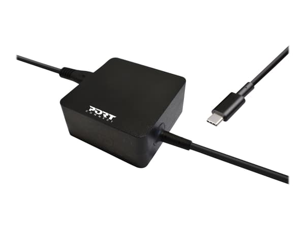 PORT Connect POWER SUPPLY TYPE C - Strømadapter - AC 100-240 V - 45 watt Sort