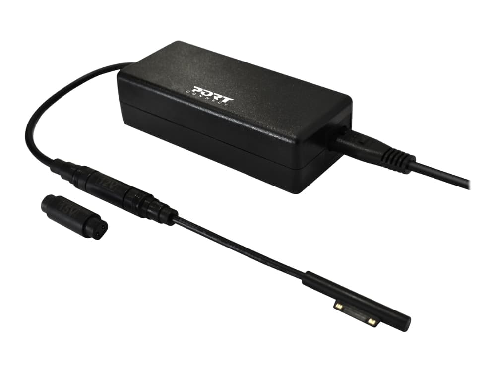 PORT Connect - Strömadapter - AC 100-240 V - 60 Watt - för Microsoft Surface Book, Go, Laptop, Pro (I mitten av 2017), Pro 3, Pro 4, Pro 6