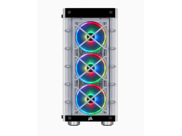 CORSAIR iCUE 465X RGB - Tower - ATX - sidepanel med vindu (herdet glass) - ingen strømforsyning (ATX) - hvit - USB/lyd