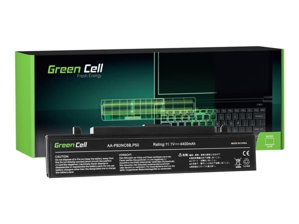 Green Cell - Batteri til bærbar PC (tilsvarer: Samsung AA-PB4NC6B, Samsung AA-PB2NX6W) - litiumion - 6-cellers - 4400 mAh - svart - for Samsung P50;