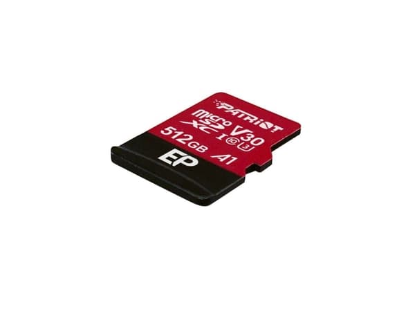 Patriot EP Series - Flashminnekort (microSDXC til SD-adapter inkludert) - 512 GB - A1 / Video Class V30 / UHS-I U3 / Class10 - microSDXC UHS-I