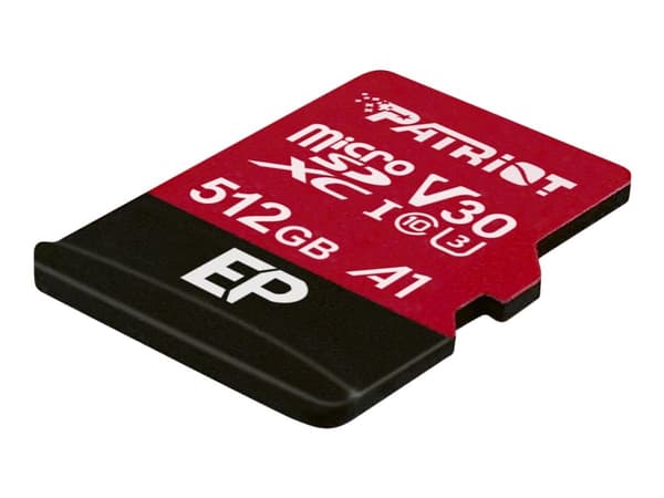 Patriot EP Series - Flashminnekort (microSDXC til SD-adapter inkludert) - 512 GB - A1 / Video Class V30 / UHS-I U3 / Class10 - microSDXC UHS-I
