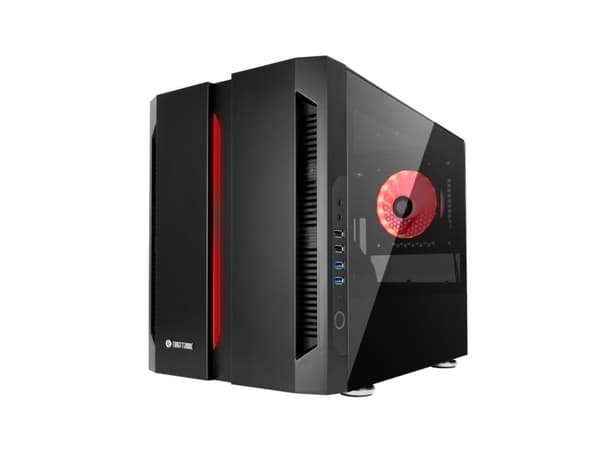 Chieftronic M1 - Tower - mini ATX - sidepanel med vindu (herdet glass) - ingen strømforsyning (ATX) - svart - USB/lyd