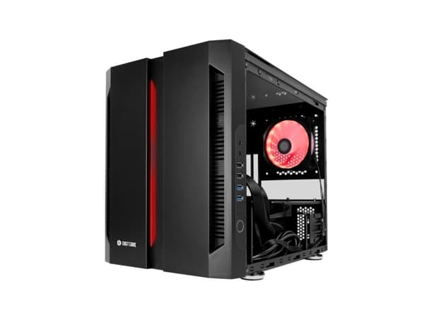 Chieftronic M1 - Tower - mini ATX - sidepanel med vindu (herdet glass) - ingen strømforsyning (ATX) - svart - USB/lyd