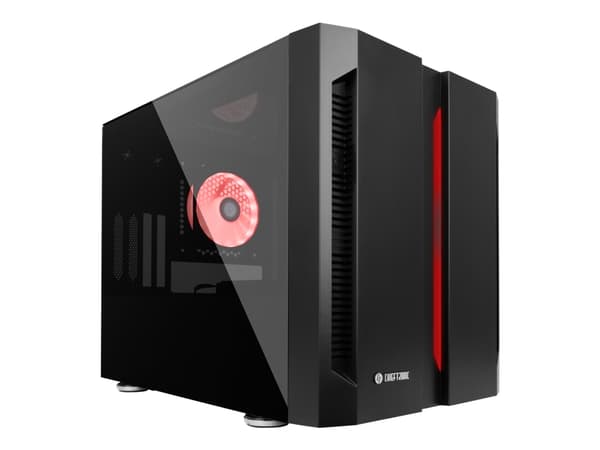 Chieftronic M1 - Tower - mini ATX - sidepanel med vindu (herdet glass) - ingen strømforsyning (ATX) - svart - USB/lyd