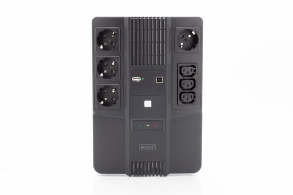 DIGITUS All-in-One UPS - UPS - AC 220-240 V - 480 watt - 800 VA - 9 Ah - USB - utgangskontakter: 7