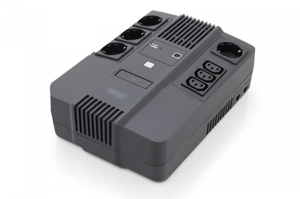 DIGITUS All-in-One UPS - UPS - AC 220-240 V - 480 watt - 800 VA - 9 Ah - USB - utgangskontakter: 7