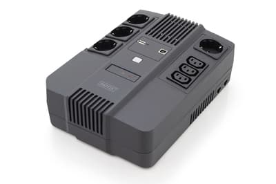 DIGITUS All-in-One UPS - UPS - AC 220-240 V - 480 watt - 800 VA - 9 Ah - USB - utgangskontakter: 7