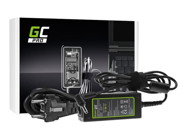 Green Cell PRO - Strømadapter - AC - 45 watt - svart - for ASUS F201; R540; VivoBook S200; X202; X200; X201; ZENBOOK UX31; UX32 Sort