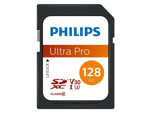 Philips FM12SD65B - Flash-minneskort - 128 GB - Video Class V30 / UHS-I U3 / Class10 - SDXC UHS-I
