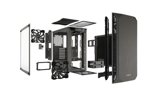 be quiet! Pure Base 500 - Minitower - Tempered glass - ATX/Micro-ATX/ITX - ingen strømforsyning - USB/Lyd - Grå (Inkl. 2 x Pure Wings 2 blæsere)