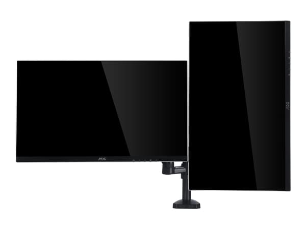 AOC AD110D0 - Monteringssats - justerbar arm - för 2 LCD-bildskärmar - aluminiumlegering - skärmstorlek: upp till 27 tum - disk-monteringsbar