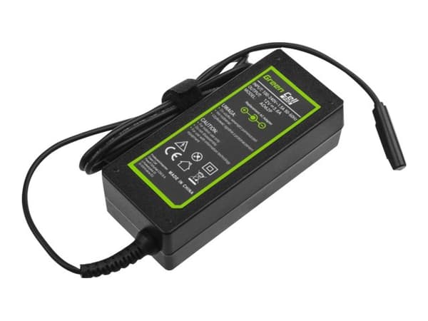 Green Cell PRO - Strømadapter - AC 100-240 V - 48 watt - svart - for Microsoft Surface 2, Pro, Pro 2, RT Sort