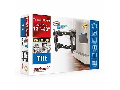 Barkan Mounting Systems E210+, 33 cm (13"), 109,2 cm (43"), 75 x 75 mm, 200 x 200 mm, 0 - 15°, Svart