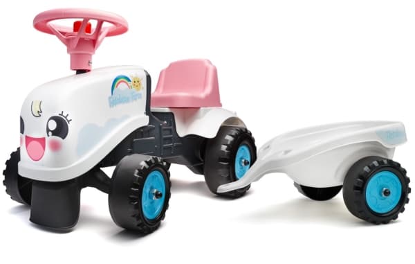 FALK Rainbow Vit traktor med släp från 1 år