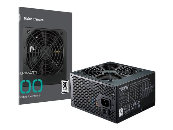 Cooler Master MWE 700 White 230V - V2, 700 W, 200 - 240 V, 50 - 60 Hz, 6 A, Aktiivinen, 120 W musta
