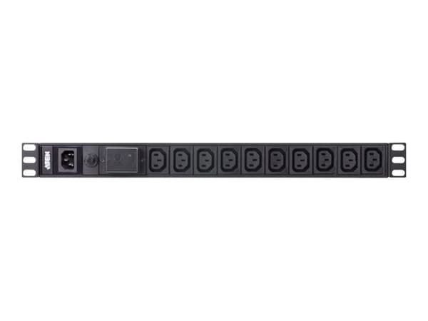 ATEN Basic PDU PE0110SG-AT-G - Strømfordelerenhet (kan monteres i rack) - AC 100-240 V - 2400 VA - inngang: IEC 60320 C14 - utgangskontakter: 10 (10