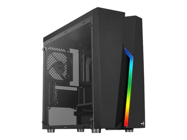 AeroCool Bolt Mini - Tower - micro ATX - genomskinlig sidopanel (akryl) - ingen strömförsörjning (ATX) - svart - USB/ljud