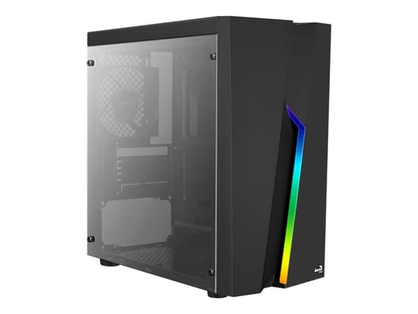 AeroCool Bolt Mini - Tower - mikro ATX - sidepanel med vindu (akryl) - ingen strømforsyning (ATX) - svart - USB/lyd Svart