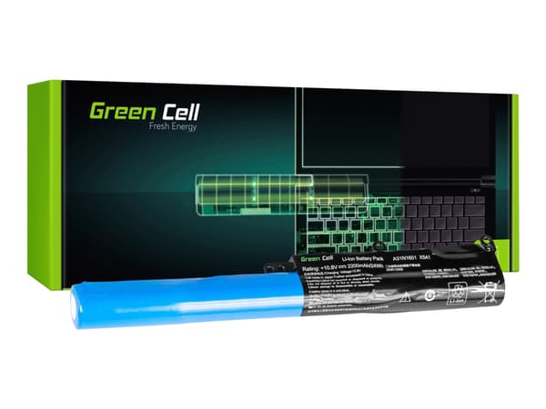Green Cell - Batteri til bærbar PC (tilsvarer: ASUS A31N1601) - litiumion - 3-cellers - 2200 mAh - svart - for ASUS R541; VivoBook Max F541; X541
