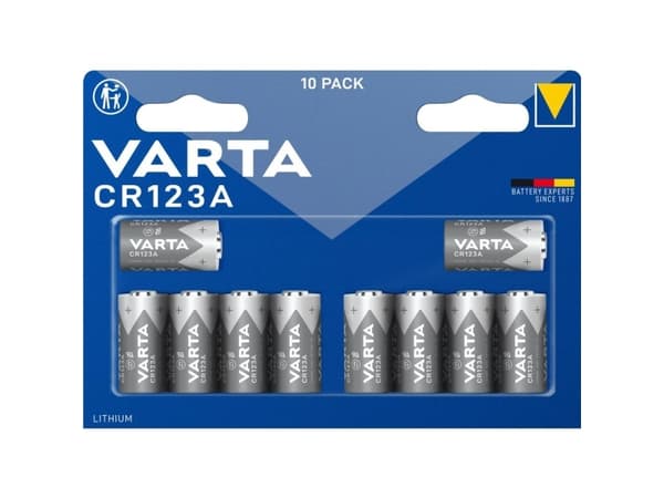Varta LITHIUM SYLINTERI CR123A Bli10 CR-123A Fotobatteri Lithium 1430 mAh 3 V 10 stk