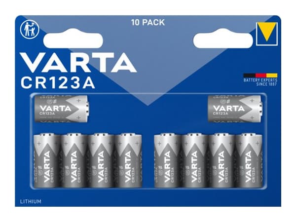 Varta LITHIUM SYLINTERI CR123A Bli10 CR-123A Fotobatteri Lithium 1430 mAh 3 V 10 stk