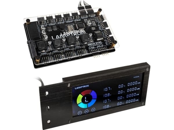 Lamptron SM436 Sync Edition PCI RGB vifte og LED-kontroller - Svart