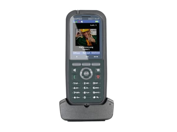 AGFEO DECT 78 IP - IP-Telefon - Grau - Kabelloses Mobilteil - Tisch/Bank - IP65 - 249 Eintagungen Grå
