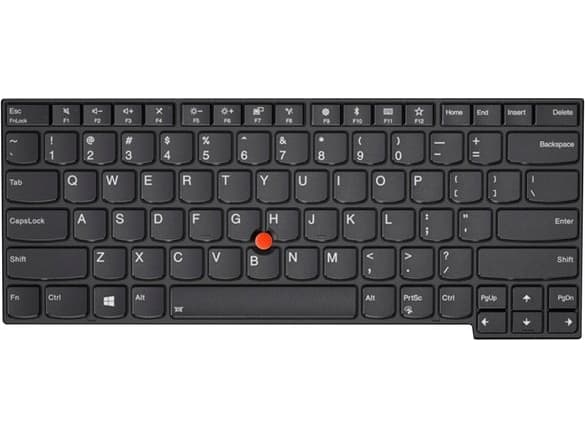 Sunrex - Ersättningstangentbord för bärbar dator - med Trackpoint - QWERTY - dansk - svart - FRU - för ThinkPad E48X; E49X; L380; L380 Yoga; L390; L3