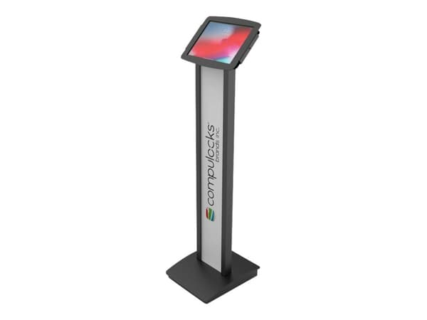 Compulocks iPad 10.2" Space Enclosure Brandable Floor Stand - Kiosk - Tyverisikker - for nettbrett - låsbar - høyverdig aluminium - svart - skjermstø