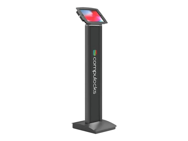 Compulocks iPad 10.2" Space Enclosure Brandable Floor Stand - Kiosk - Tyverisikker - for nettbrett - låsbar - høyverdig aluminium - svart - skjermstø