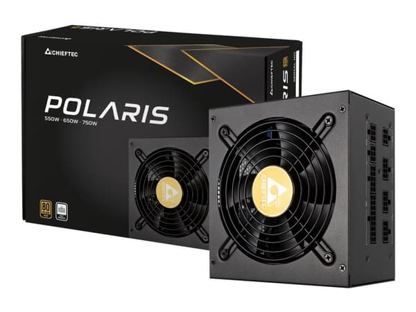 Chieftec Polaris Series 550W - Strømforsyning (intern) - ATX12V 2.4/ EPS12V - 80 PLUS Gold - AC 100-240 V - 550 watt - aktiv PFC