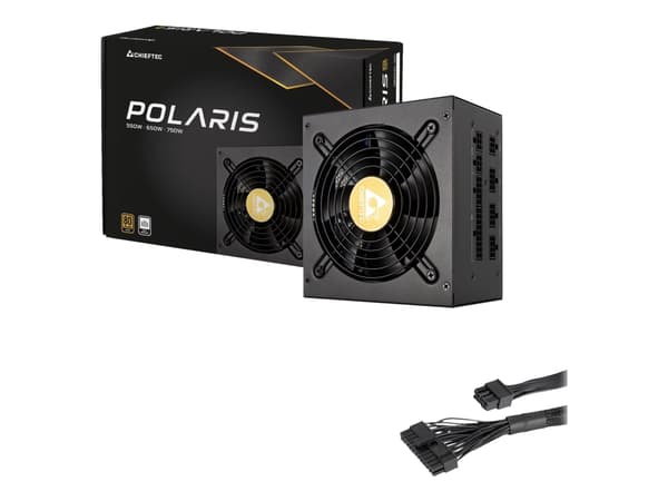 Chieftec Polaris Series 750W - Strømforsyning (intern) - ATX12V 2.4/ EPS12V - 80 PLUS Gold - AC 100-240 V - 750 watt - aktiv PFC