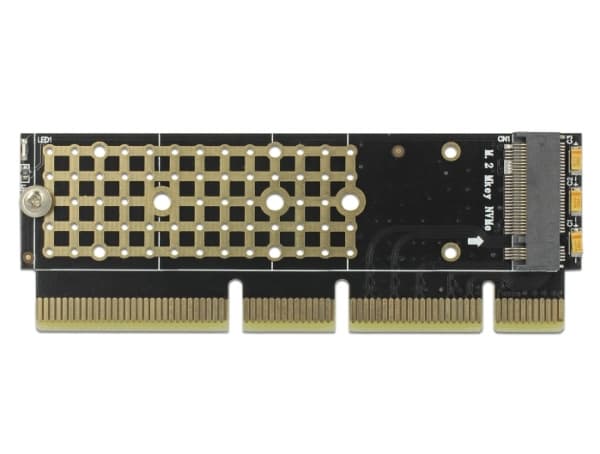 Delock PCI Express x16 (x4 / x8) Card to 1 x NVMe M.2 Key M for Server - Kontrollerkort - 1 Kanal - M.2 Card - PCIe 3.0 x16