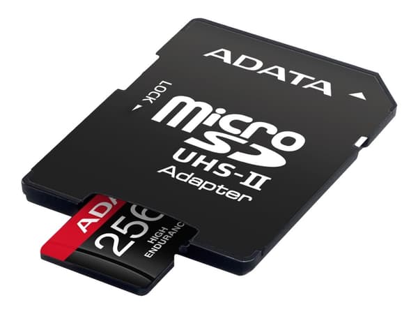 ADATA High Endurance - Flashminnekort (microSDXC til SD-adapter inkludert) - 256 GB - A2 / Video Class V30 / UHS-I U3 / Class10 - microSDXC UHS-I