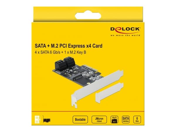 Delock - Lagringskontroller - SATA 6 Gb/s - lav profil - PCIe 3.0 x4