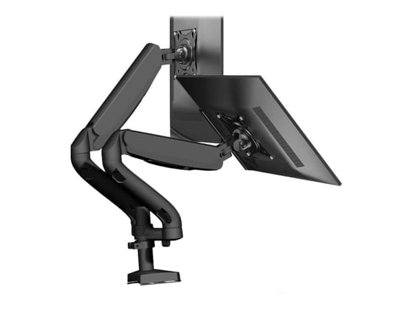 ART L-18GD - Monteringssats - dubbelarm som kan justeras i full rörelse - för 2 LCD-skärmar - metall - svart - skärmstorlek: 10"-32" - monterbar på s