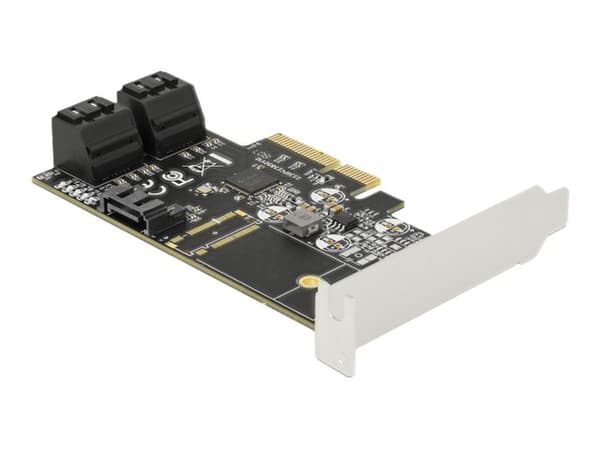Delock PCI Express Card x4 > 5 x internal SATA 6 Gb/s - Kontrollerkort - SATA 6Gb/s - låg profil - PCIe 3.0 x4