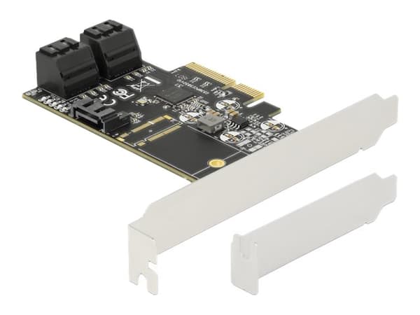 Delock PCI Express Card x4 > 5 x internal SATA 6 Gb/s - Kontrollerkort - SATA 6Gb/s - låg profil - PCIe 3.0 x4