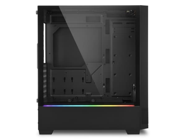 Sharkoon RGB FLOW - Tower - ATX - genomskinlig sidopanel (härdat glas) - ingen strömförsörjning - USB/ljud