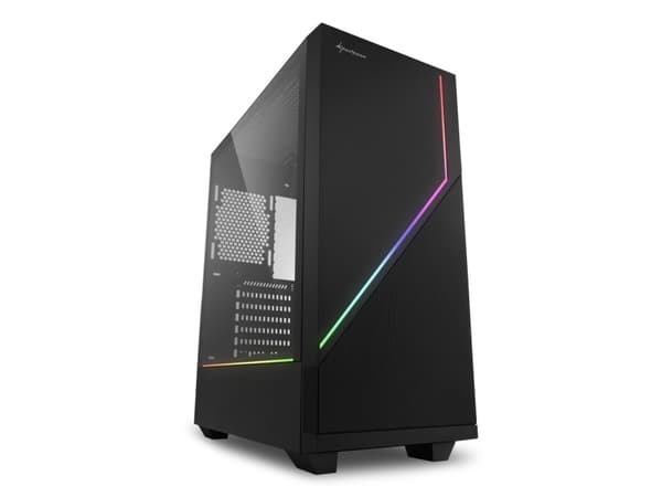 Sharkoon RGB FLOW - Tower - ATX - genomskinlig sidopanel (härdat glas) - ingen strömförsörjning - USB/ljud