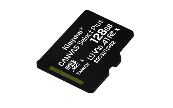 Kingston Technology Canvas Select Plus, 128 GB, MicroSDXC, Luokka 10, UHS-I, 100 MB/s, 85 MB/s
