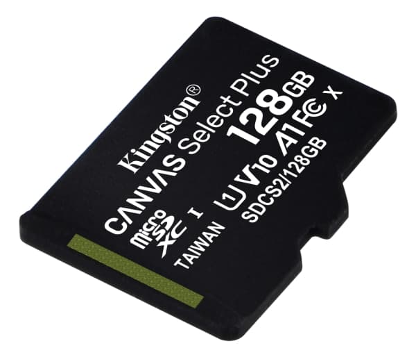 Kingston Technology Canvas Select Plus, 128 GB, MicroSDXC, Luokka 10, UHS-I, 100 MB/s, 85 MB/s