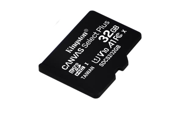 Kingston Canvas Select Plus - Flash-minneskort (adapter, microSDHC till SD inkluderad) - 32 GB - A1 / Video Class V10 / UHS Class 1 / Class10 - micro